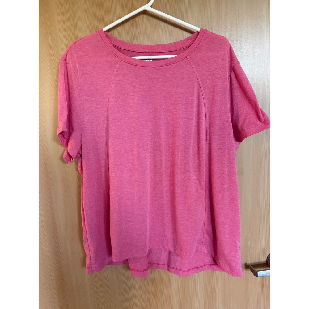 Avia Womens Pink Heathered Short Sleeve Activewear T-Shirt XXXL